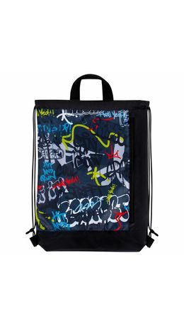 Мешок для обуви ЮНЛАНДИЯ с ручками, боковой карман на молнии, 46х36 см, "Graffiti", 272408
