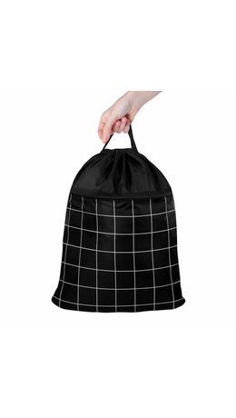 Мешок для обуви BRAUBERG БОЛЬШОЙ, с ручкой, карман на молнии, сетка, 49х41 см, "Checkered", 272404