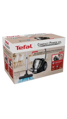Пылесос TEFAL Compact Power XXL TW4825EA с контейнером "циклон", потребляемая мощность 550 Вт, черный, 7211004537