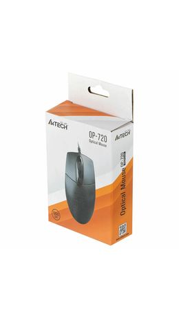 Мышь проводная A4TECH OP-720, USB, 2 кнопки + 1 колесо-кнопка, оптическая, черная, 513289
