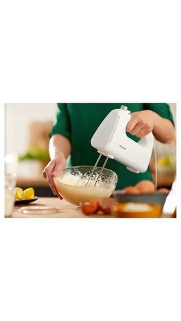 Миксер PHILIPS HR3705/00, 300 Вт, 5 скоростей, 2 венчика, 2 крюка для теста, белый