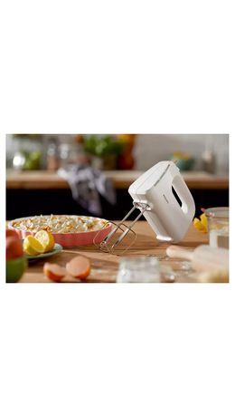 Миксер PHILIPS HR3705/00, 300 Вт, 5 скоростей, 2 венчика, 2 крюка для теста, белый