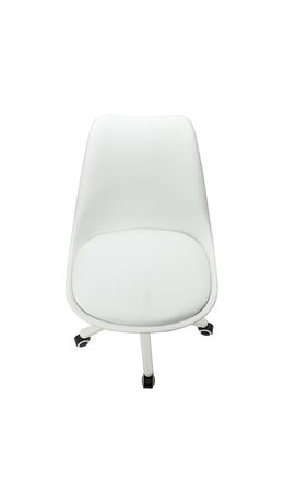 Кресло стул BRABIX "Eames MG-310 PL", пластик белый, экокожа белая, 532926
