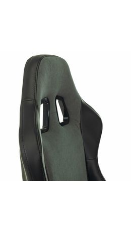 Кресло компьютерное BRABIX "Striker GM-121", синхромеханизм, 2 подушки, экокожа/велюр, черное/серое, 532961