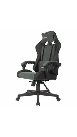 Кресло компьютерное BRABIX "Striker GM-121", синхромеханизм, 2 подушки, экокожа/велюр, черное/серое, 532961