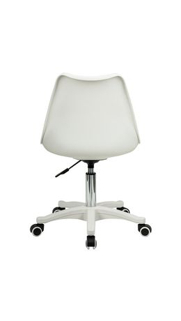 Кресло стул BRABIX "Eames MG-310 PL", пластик белый, экокожа белая, 532926