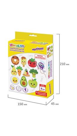 Набор для шитья игрушки из фетра "Вкусняшки", 10 игрушек, ЮНЛАНДИЯ, 664734