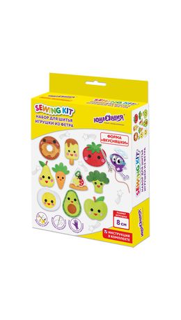 Набор для шитья игрушки из фетра "Вкусняшки", 10 игрушек, ЮНЛАНДИЯ, 664734