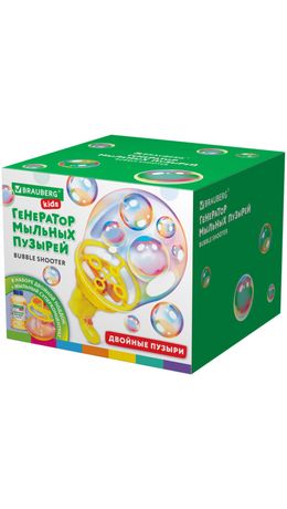 Бластер генератор для мыльных пузырей DOUBBLE BIG BUBBLES,мыльный раствор 250мл,BRAUBERG KIDS,665151