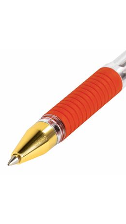 Ручка шариковая с грипом BRAUBERG "X-ONE", КРАСНАЯ, корпус прозрачный, узел 0,5 мм, линия письма 0,35 мм, 143989