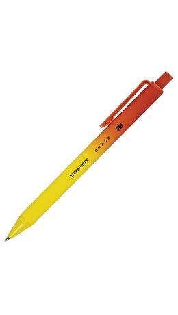 Ручка шариковая автоматическая BRAUBERG "Grade", корпус soft-touch, СИНЯЯ, пишущий узел 0,7 мм, линия письма 0,35 мм, 144205