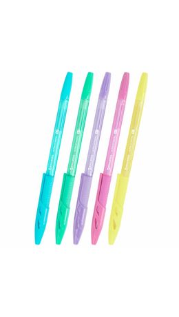 Ручка шариковая с грипом BRAUBERG "ULTRA GT PASTEL", СИНЯЯ, корпус ассорти, линия 0,35 мм, 144053