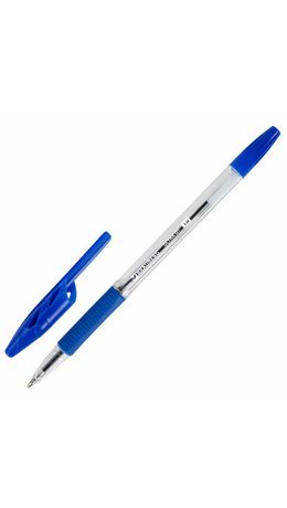 Ручка шариковая с грипом BRAUBERG "ULTRA GT", СИНЯЯ, корпус прозрачный, линия 0,5 мм, 144051
