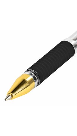 Ручка шариковая с грипом BRAUBERG "X-ONE", ЧЕРНАЯ, корпус прозрачный, узел 0,5 мм, линия письма 0,35 мм, 143988