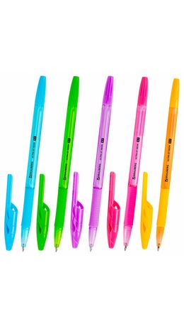 Ручка шариковая с грипом BRAUBERG "ULTRA GT NEON", СИНЯЯ, корпус ассорти, линия 0,35 мм, 144054