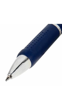 Ручка шариковая автоматическая с грипом BRAUBERG DELTA CLIP, СИНЯЯ, ассорти, узел 0,7 мм, линия письма 0,35 мм,144201