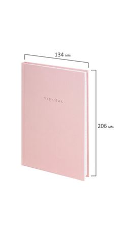 Блокнот А5 134х206 мм, 80 л., твёрдый, клетка, BRAUBERG "Minimal", розовый, 116441