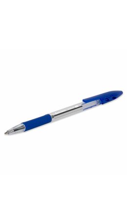 Ручка шариковая с грипом BRAUBERG "ULTRA GT", СИНЯЯ, корпус прозрачный, линия 0,5 мм, 144051