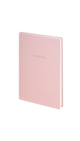 Блокнот А5 134х206 мм, 80 л., твёрдый, клетка, BRAUBERG "Minimal", розовый, 116441