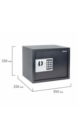Сейф мебельный DASWERK SC-250EL (250х350х250 мм), электронный замок, графит, 291343