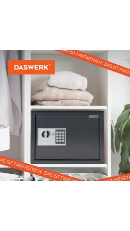 Сейф мебельный DASWERK SC-300EL (300х380х300 мм), электронный замок, графит, 291346