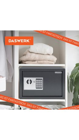 Сейф мебельный DASWERK SC-250EL (250х350х250 мм), электронный замок, графит, 291343
