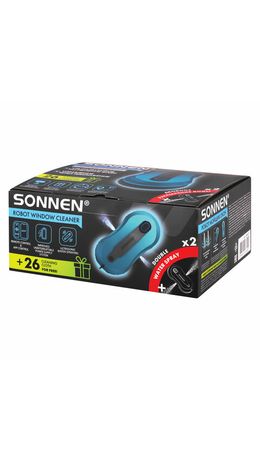 Робот-мойщик окон SONNEN Tech RWC-124 DUAL SPRAY, датчик от падения, 26 салфеток, приложение, 456237