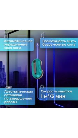 Робот-мойщик окон SONNEN Tech RWC-124 DUAL SPRAY, датчик от падения, 26 салфеток, приложение, 456237