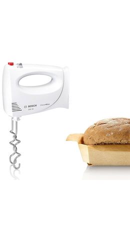 Миксер BOSCH MFQ3010, 300 Вт, 2 скорости, 2 венчика, 2 крюка для теста, белый
