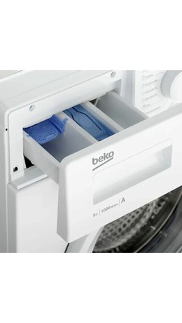Стиральная машина BEKO WRS5511BWW, 1000 об/мин, 5 кг, фронтальная загрузка, 15 программ, белая, 7320110005