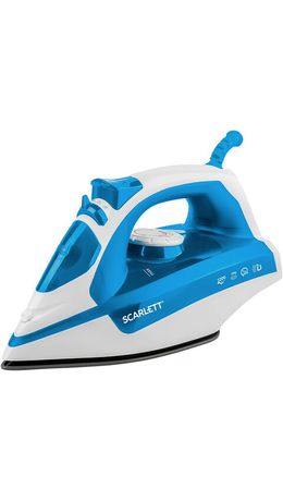 Утюг SCARLETT SC-SI30P17, 2200 Вт, антипригарное покрытие, антинакипь, самоочистка, белый/синий