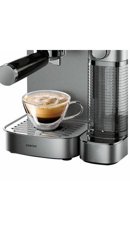 Кофеварка рожковая CENTEK CT-1170, 1350 Вт, объем 1,3 л, 20 бар, автоматический капучинатор, серая