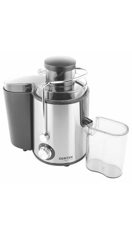 Соковыжималка CENTEK CT-1209, 600 Вт, стакан 0,5 л, емкость для жмыха 1,5 л, металл, сталь/черный