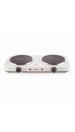 Настольная электрическая плита CENTEK CT-1507, 2000 Вт, 2 конфорки, 5 режимов нагрева, белая