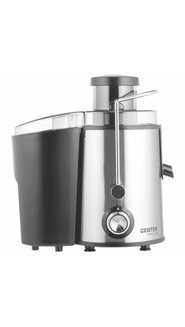 Соковыжималка CENTEK CT-1209, 600 Вт, стакан 0,5 л, емкость для жмыха 1,5 л, металл, сталь/черный
