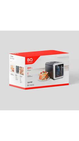 Тостер BQ (БИ-КЬЮ) T4002, 850 Вт, 2 тоста, 7 режимов, сенсорное управление, нержавеющая сталь, 86198225