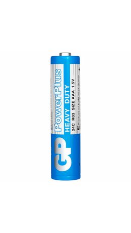 Батарейки КОМПЛЕКТ 4 шт., GP PowerPlus AAA (R03, 24G), солевые, мизинчиковые, в пленке, 24CEBRA-2S4