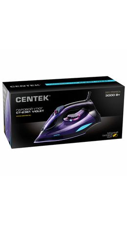 Утюг CENTEK CT-2361, 3000 Вт, керамическое покрытие, антикапля, антинакипь, фиолетовый, CT-2361 VIOLET
