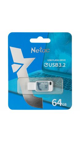 Флеш-диск 64 GB NETAC UA31, USB 3.2, голубой, NT03UA31N-064G-32BL