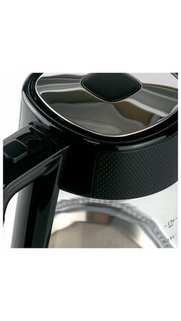 Чайник CENTEK CT-1014, 1,7 л, 2200 Вт, закрытый нагревательный элемент, стекло, черный, CT-1014 Black