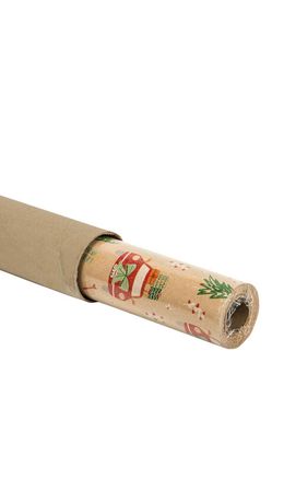 Бумага упаковочная крафт BIG SIZE новогодняя "XMAS Car", 0,7х10 м, ЗОЛОТАЯ СКАЗКА, 592194