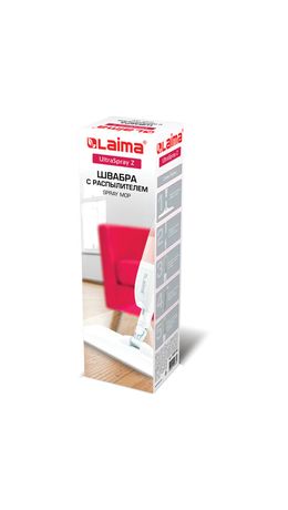 Швабра с распылителем UltraSpray Z, 2 насадки из микрофибры с плоским ворсом, скребок, LAIMA, 609145
