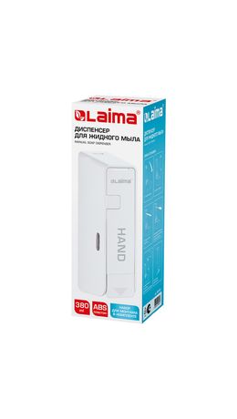 Дозатор для жидкого мыла LAIMA ULTRA, НАЛИВНОЙ, 0,38 л, белый, ABS-пластик, 609106, MD-9029W