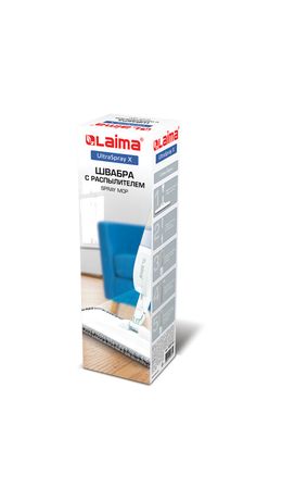 Швабра с распылителем UltraSpray X, 2 насадки из микрофибры объемный ворс, скребок, LAIMA, 609143
