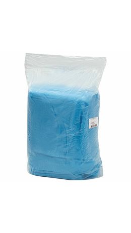 Халат одноразовый голубой на липучках КОМПЛЕКТ 10 шт., XXXL, 60-62 размер, 110 см, рукав на резинке, 30 г/м2, ОПТИТРЕЙД