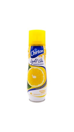 Освежитель воздуха аэрозольный 300 мл CHIRTON (Чиртон) Light Air "Сочный лимон", сухое распыление, 45620, 4607145645620