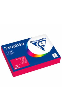 Бумага цветная CLAIREFONTAINE, А4, 80 г/м2, 500 л., интенсив, красный, Франция, 1782P, 1782PC