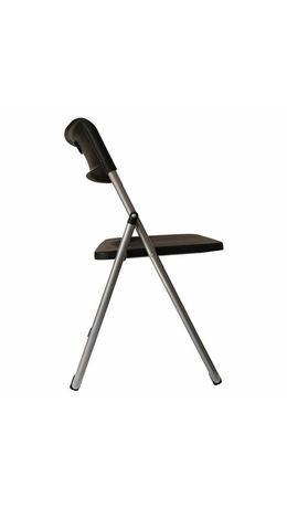Стулья складные BRABIX "Golf Lite CF-017", КОМПЛЕКТ 4шт., серебристый каркас, пластик, чёрный, 533034