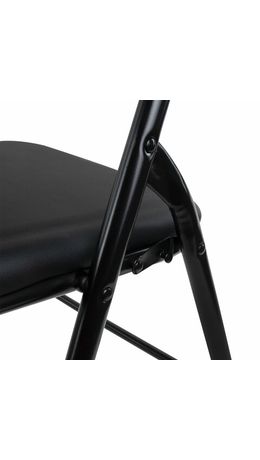 Стулья складные BRABIX "Golf CF-007", КОМПЛЕКТ 2шт., черный каркас, кожзам черный, 533029