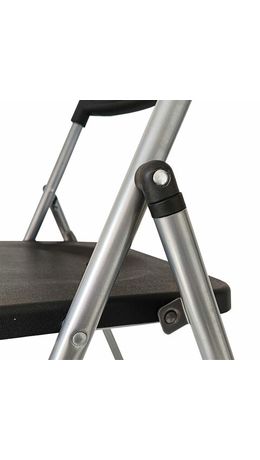 Стулья складные BRABIX "Golf Lite CF-017", КОМПЛЕКТ 4шт., серебристый каркас, пластик, чёрный, 533034